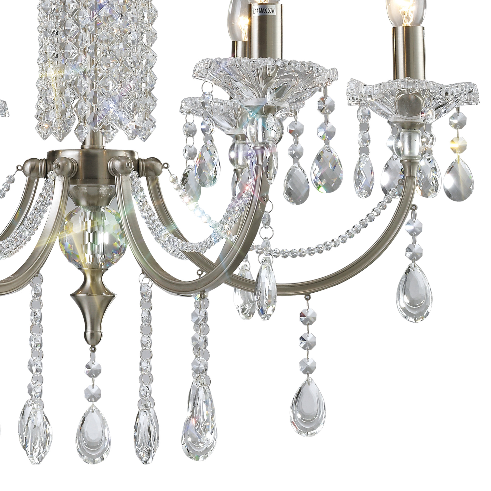 Leana Crystal Ceiling Lights Diyas Multi Arm Crystal Fittings